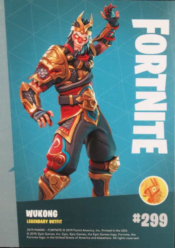2019 Panini Fortnite Series 1 #299 Wukong — Holofoil trading card back
