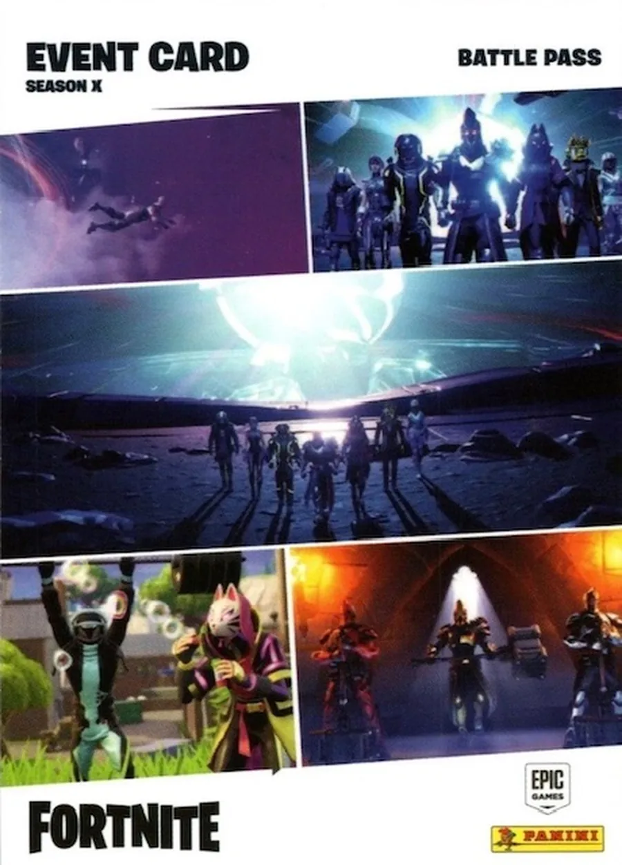 Battle Pass Season X Panini Fortnite trading card front