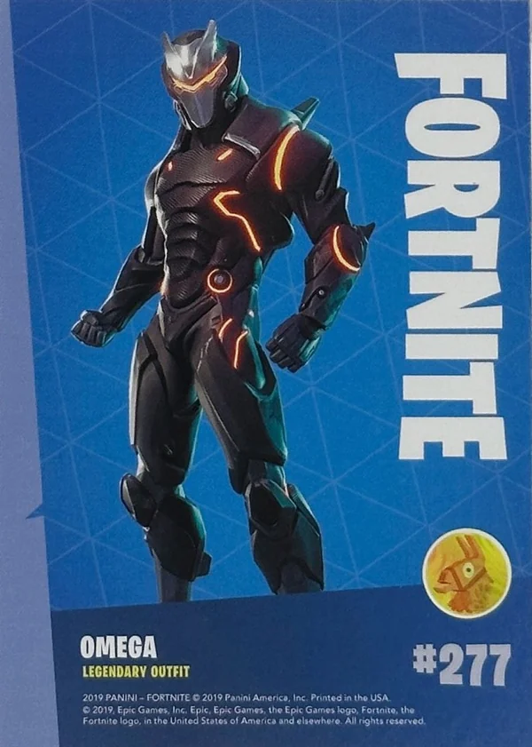 2019 Panini Fortnite Series 1 #277 Omega — Holofoil trading card back