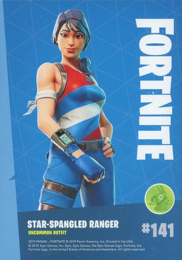2019 Panini Fortnite Series 1 #141 Star-Spangled Ranger — Holofoil trading card back