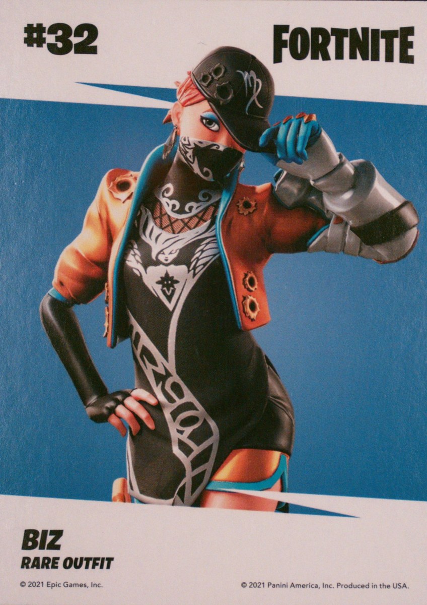 2021 Panini Fortnite Series 3 #32 Biz — Laser trading card back