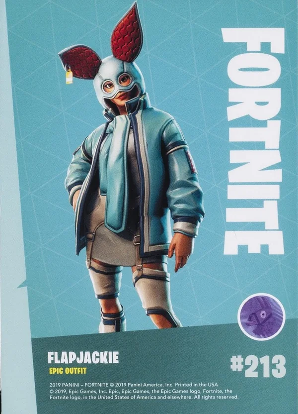 2019 Panini Fortnite Series 1 #213 Flapjackie — Holofoil trading card back
