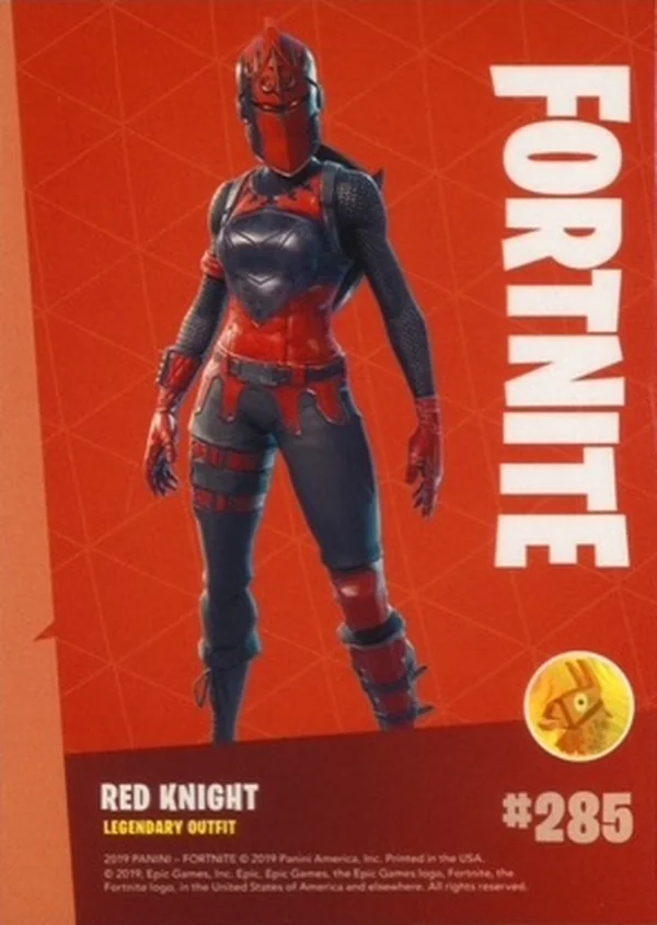 2019 Panini Fortnite Series 1 #285 Red Knight — Holofoil trading card back