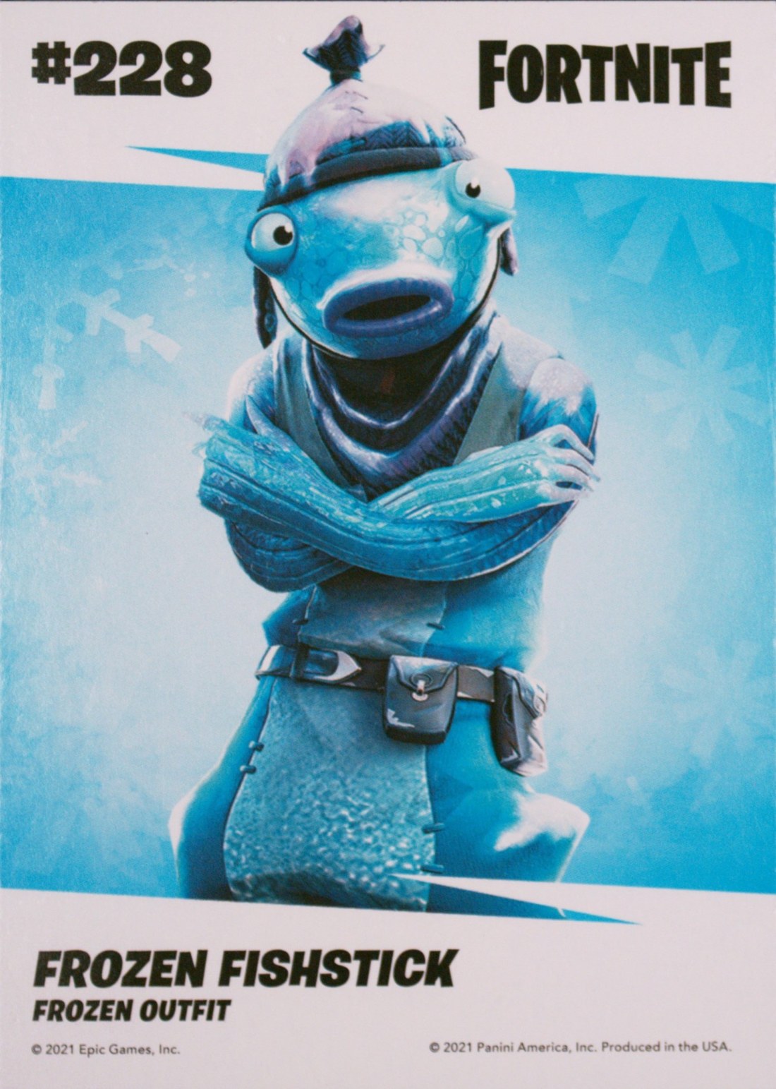 2021 Panini Fortnite Series 3 #228 Frozen Fishstick — Laser trading card back