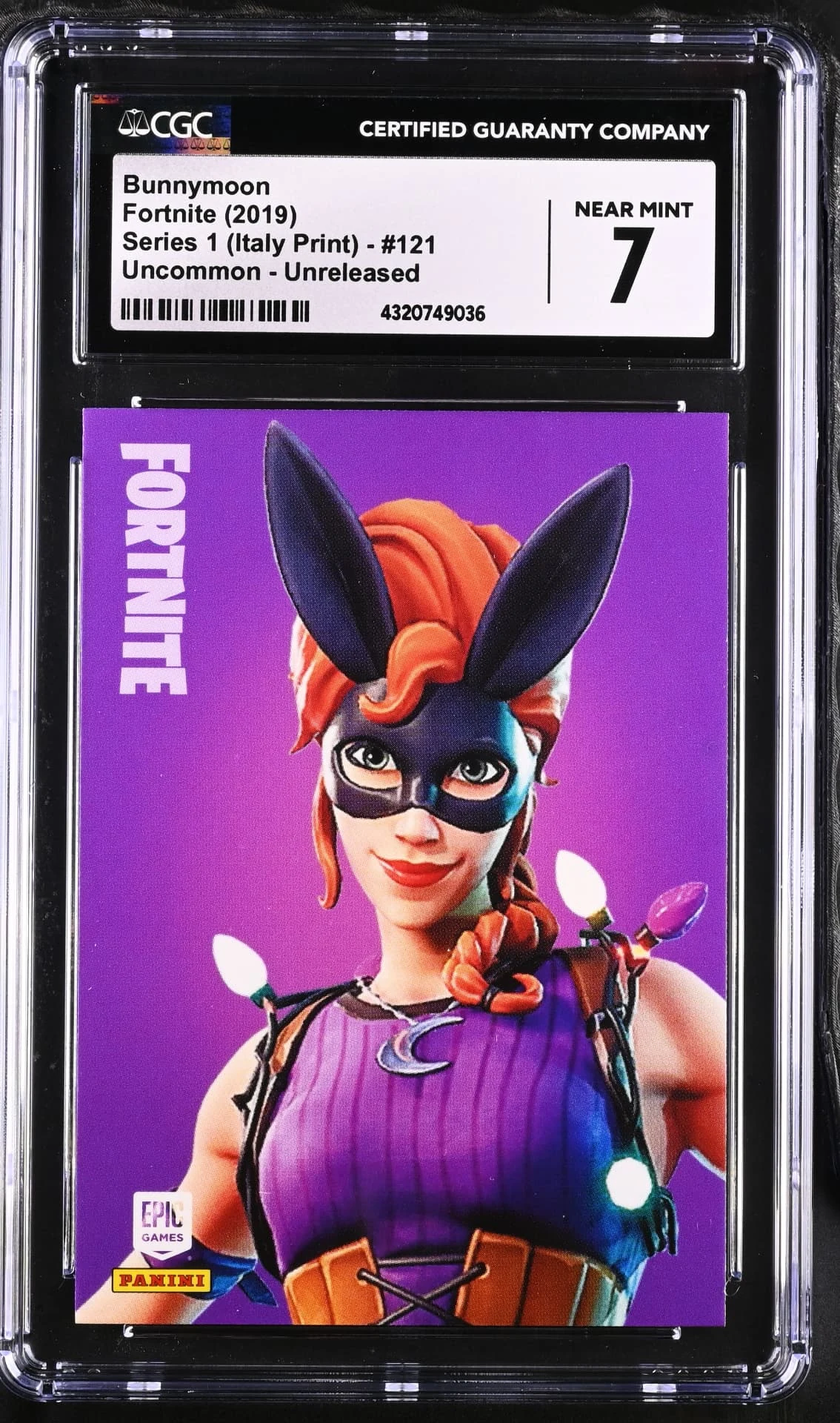 Enlarged transparent Epic Games logo on the Bunnymoon #121 Unreleased Prototype — Series 1 Italy Print