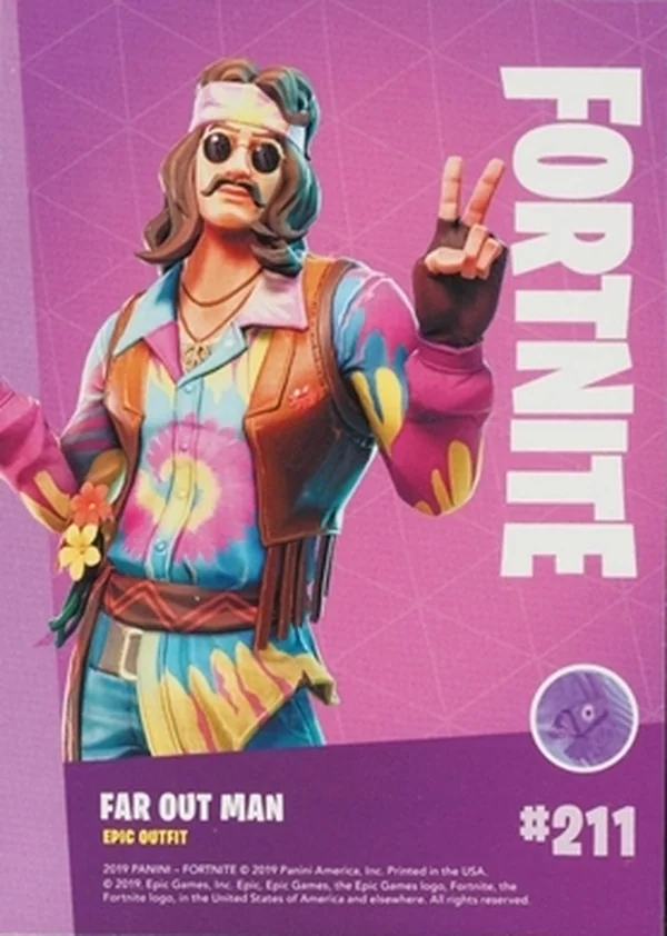 2019 Panini Fortnite Series 1 #211 Far Out Man — Holofoil trading card back