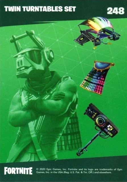 2020 Panini Fortnite Reloaded #248 Twin Turntables Set trading card back