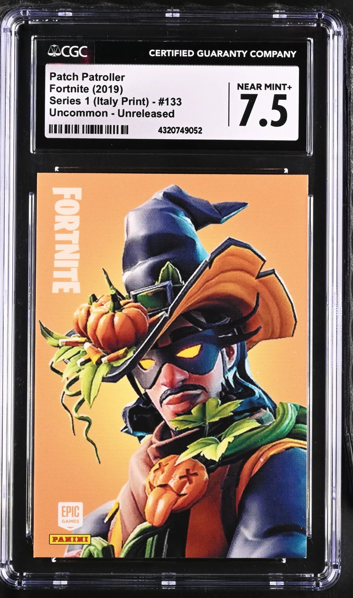 Enlarged transparent Epic Games logo on the Patch Patroller #133 Unreleased Prototype — Series 1 Italy Print