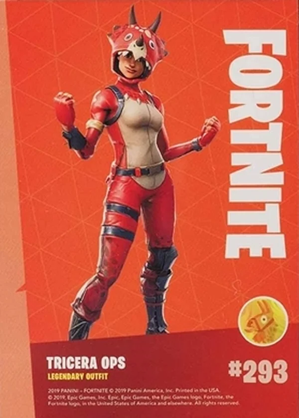2019 Panini Fortnite Series 1 #293 Tricera Ops — Holofoil trading card back