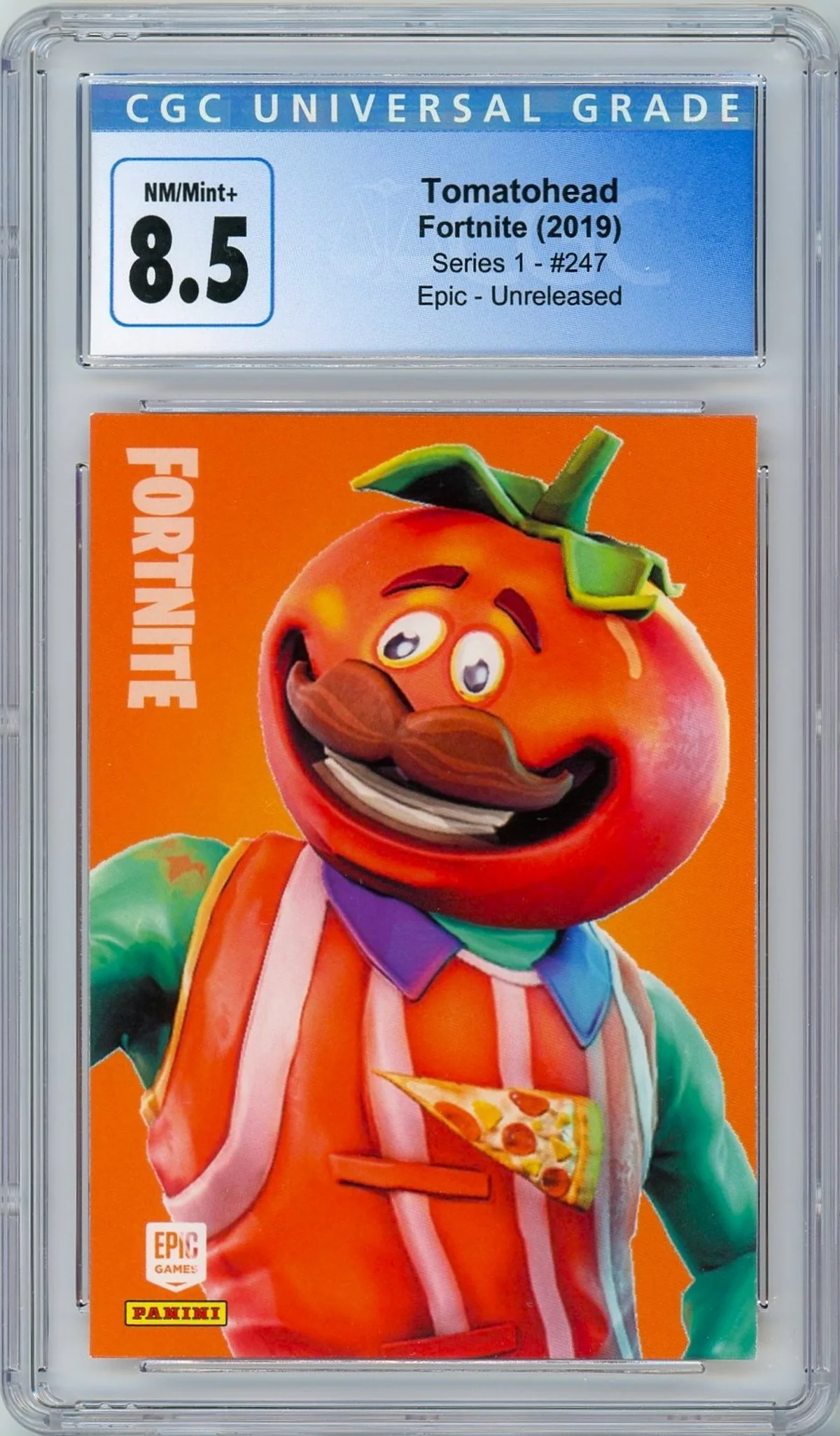 Enlarged transparent Epic Games logo on the Tomatohead #247 Unreleased Prototype — Series 1 USA Print