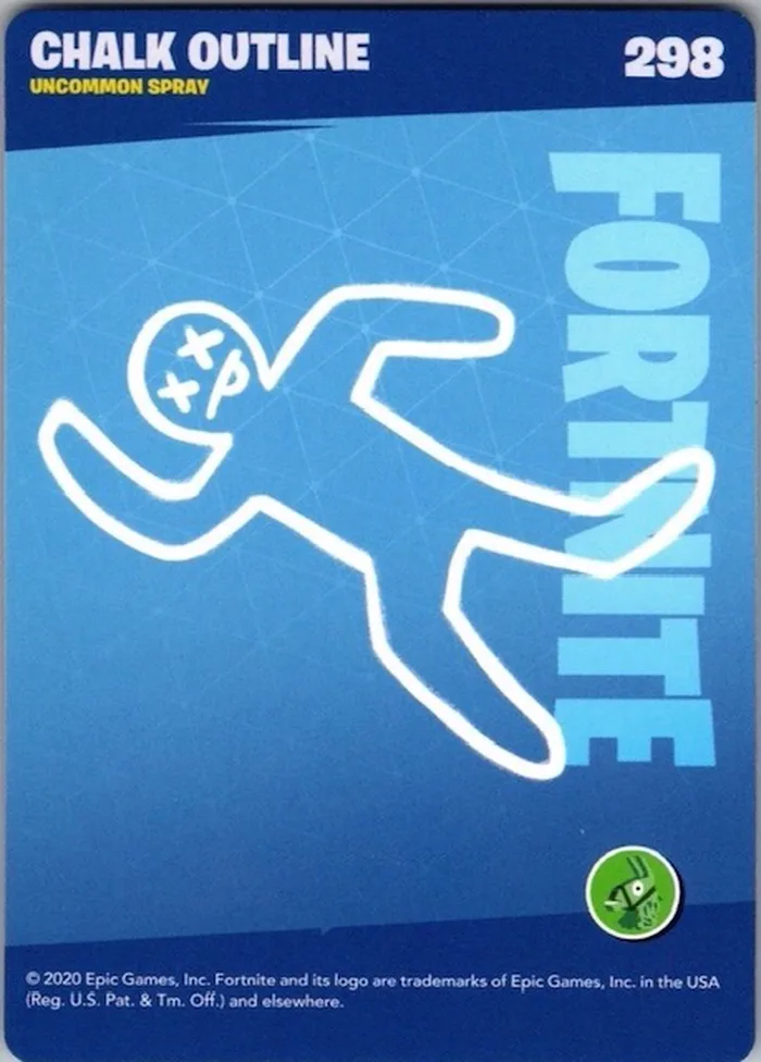 2020 Panini Fortnite Reloaded #298 Chalk Outline trading card back