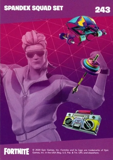 2020 Panini Fortnite Reloaded #243 Spandex Squad Set trading card back
