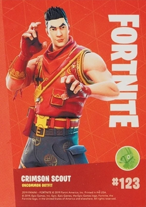 2019 Panini Fortnite Series 1 #123 Crimson Scout — Holofoil trading card back