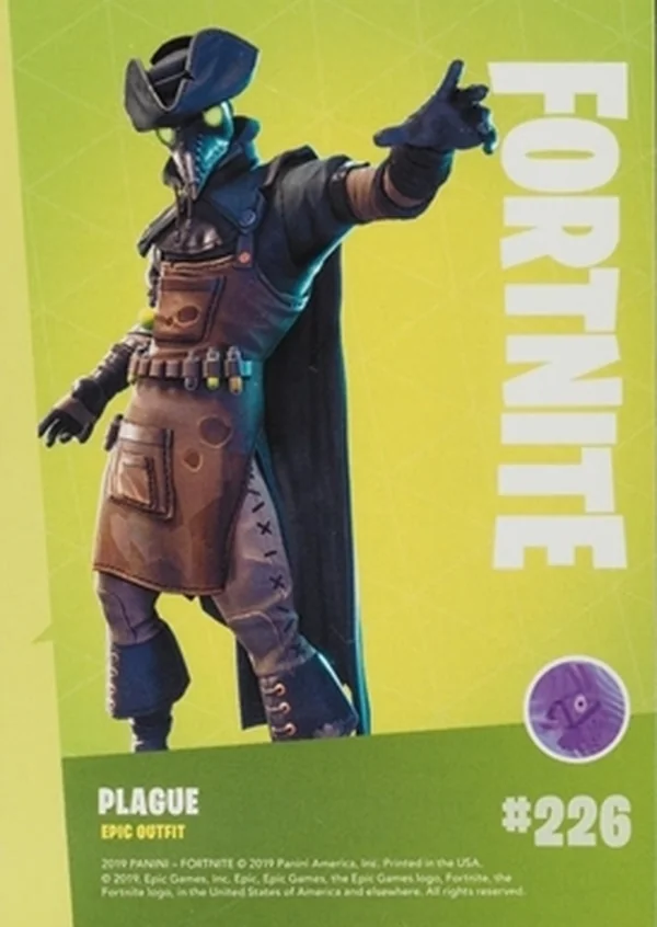 2019 Panini Fortnite Series 1 #226 Plague — Holofoil trading card back
