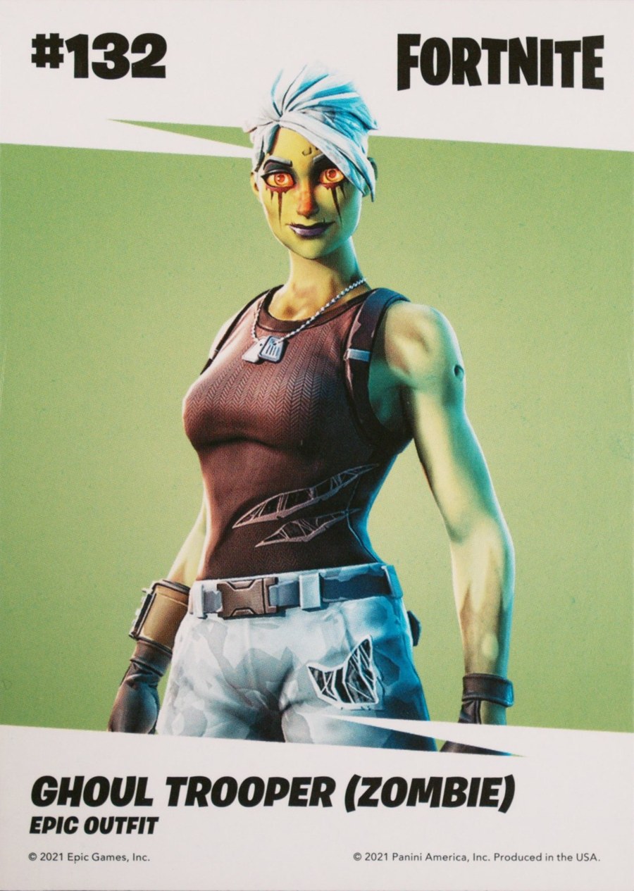 2021 Panini Fortnite Series 3 #132 Ghoul Trooper (Zombie) — Laser trading card back
