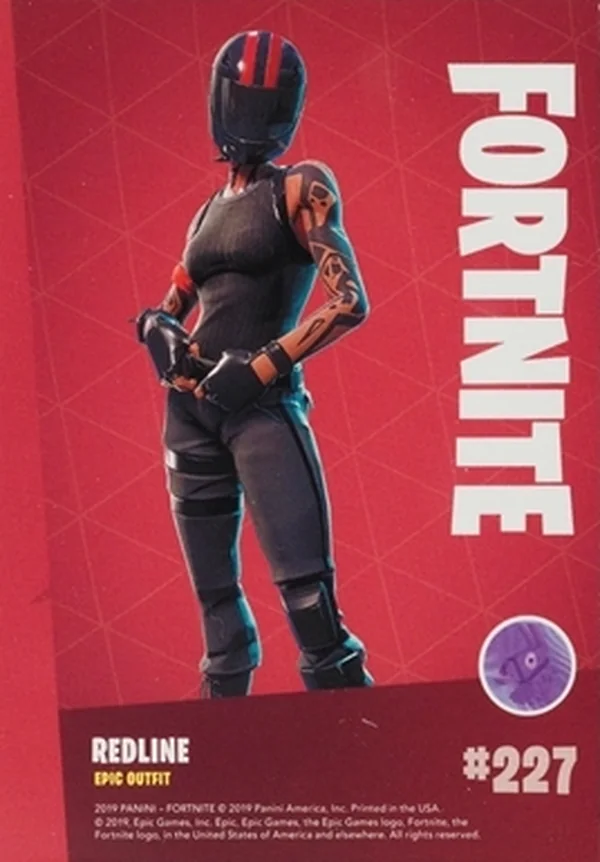 2019 Panini Fortnite Series 1 #227 Redline — Holofoil trading card back