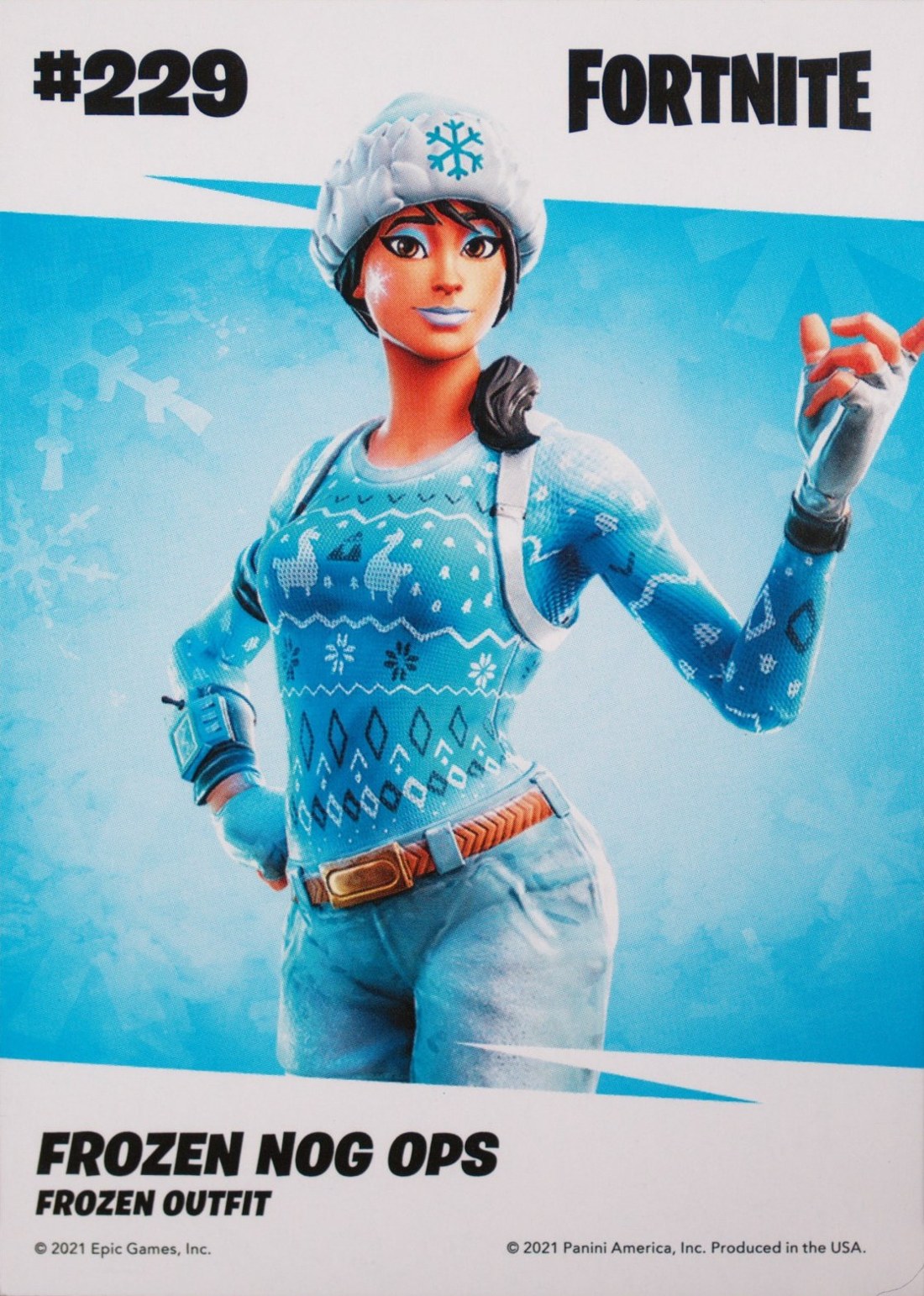 2021 Panini Fortnite Series 3 #229 Frozen Nog Ops — Laser trading card back