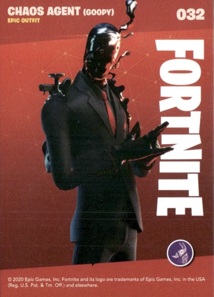 2020 Panini Fortnite Reloaded #32 Chaos Agent (Goopy) trading card back