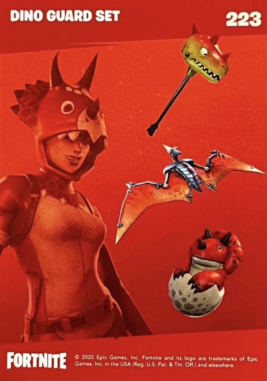 2020 Panini Fortnite Reloaded #223 Dino Guard Set trading card back