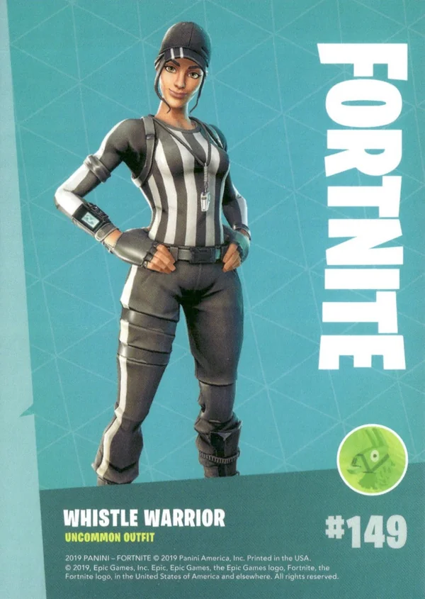 2019 Panini Fortnite Series 1 #149 Whistle Warrior — Holofoil trading card back