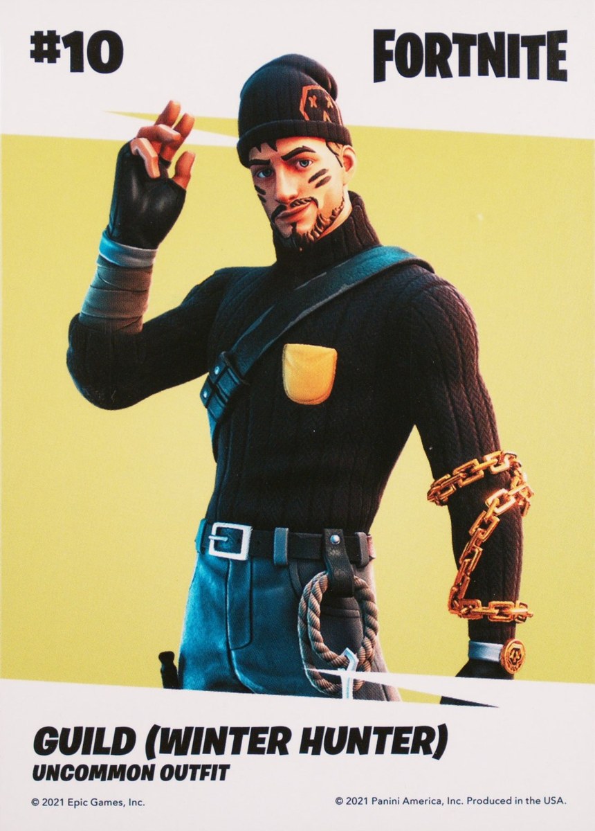 2021 Panini Fortnite Series 3 #10 Guild (Winter Hunter) — Laser trading card back