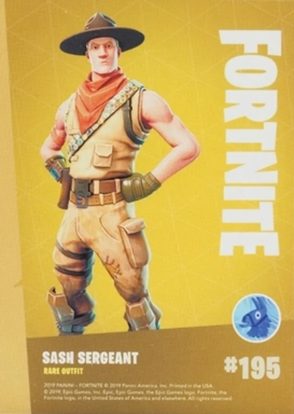 2019 Panini Fortnite Series 1 #195 Sash Sargeant — Holofoil trading card back