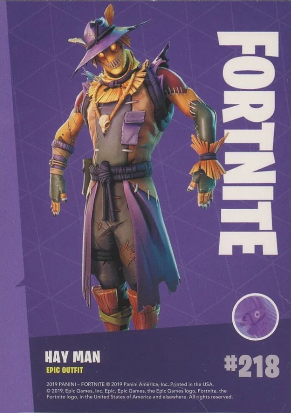 Hay Man Panini Fortnite trading card front