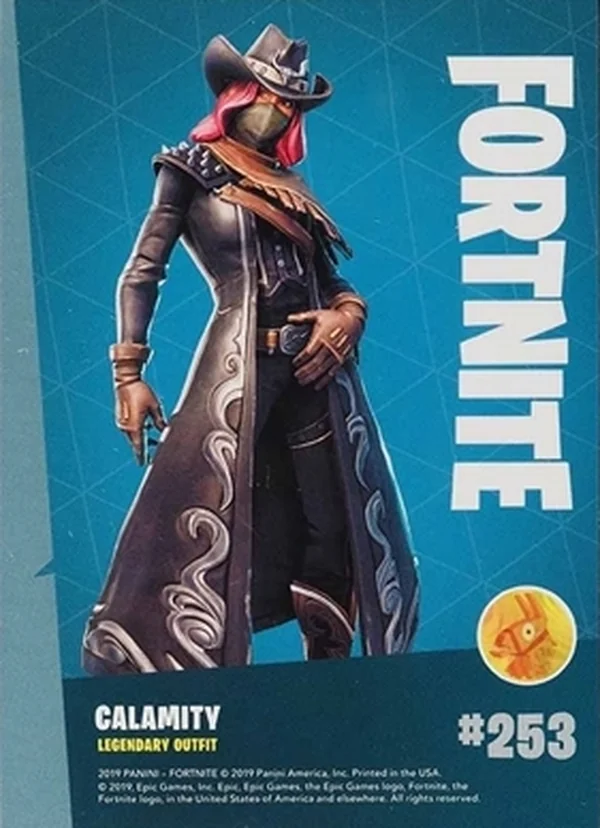 2019 Panini Fortnite Series 1 #253 Calamity — Holofoil trading card back