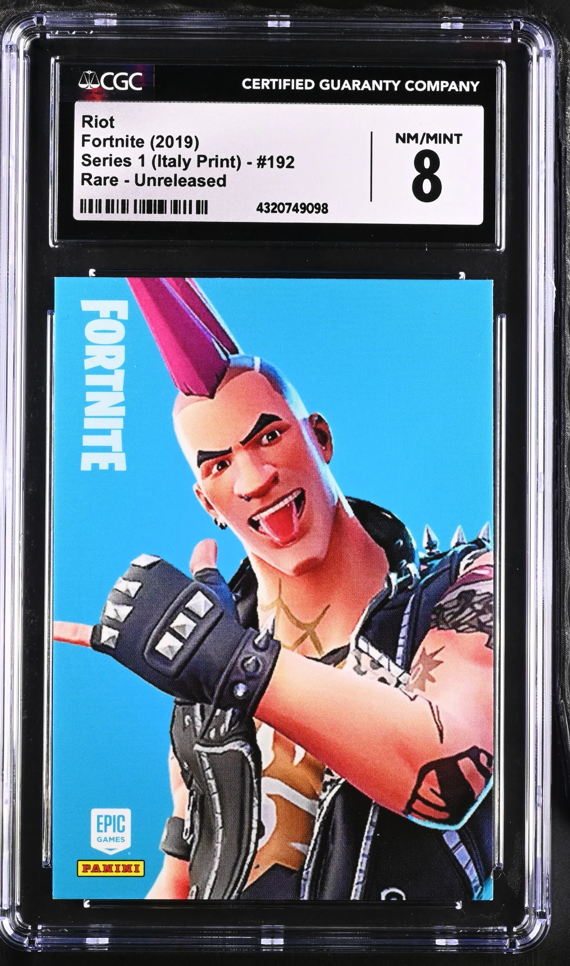 Enlarged transparent Epic Games logo on the Riot #192 Unreleased Prototype — Series 1 Italy Print
