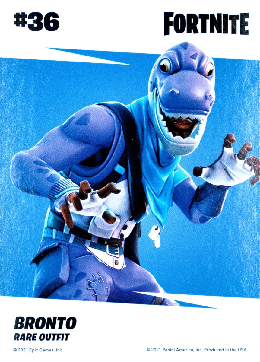 2021 Panini Fortnite Series 3 #36 Bronto — Laser trading card back