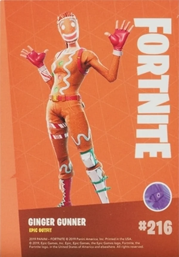 2019 Panini Fortnite Series 1 #216 Ginger Gunner — Holofoil trading card back