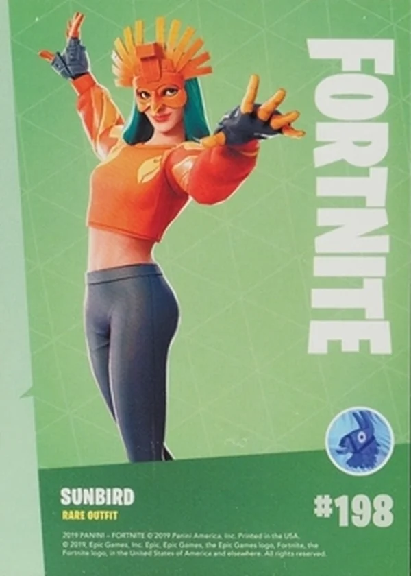 2019 Panini Fortnite Series 1 #198 Sunbird — Holofoil trading card back