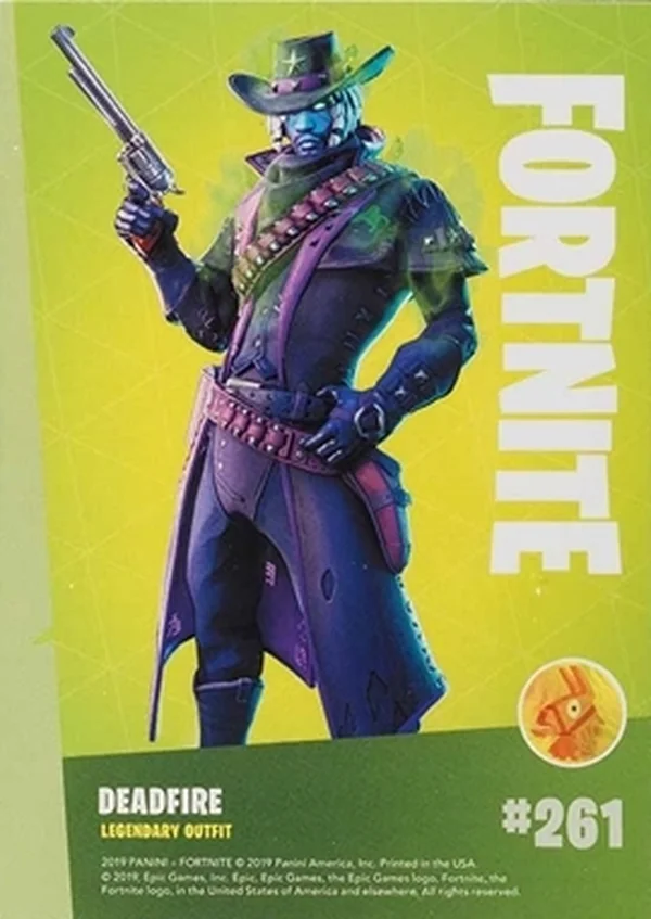 2019 Panini Fortnite Series 1 #261 Deadfire — Holofoil trading card back