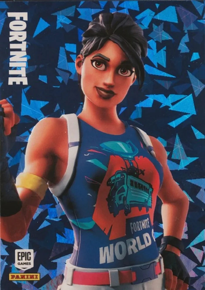 World Warrior Panini Fortnite trading card front