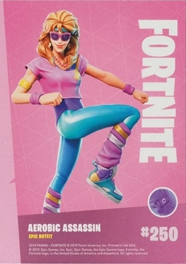 2019 Panini Fortnite Series 1 #250 Aerobic Assassin — Holofoil trading card back
