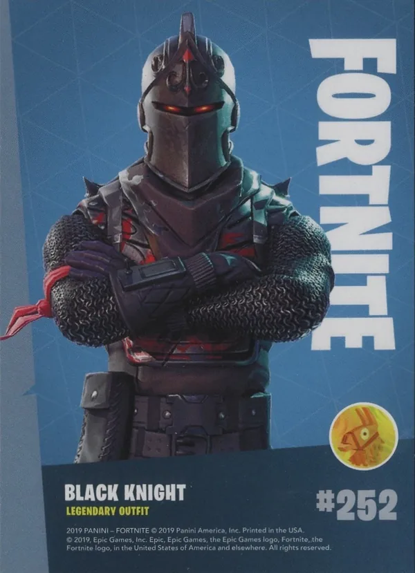 2019 Panini Fortnite Series 1 #252 Black Knight — Holofoil trading card back