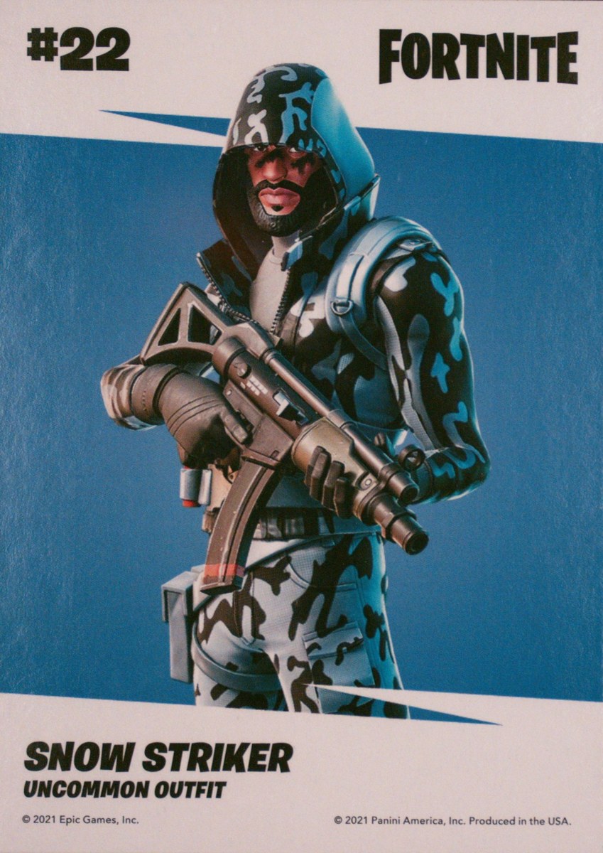 2021 Panini Fortnite Series 3 #22 Snow Striker — Laser trading card back