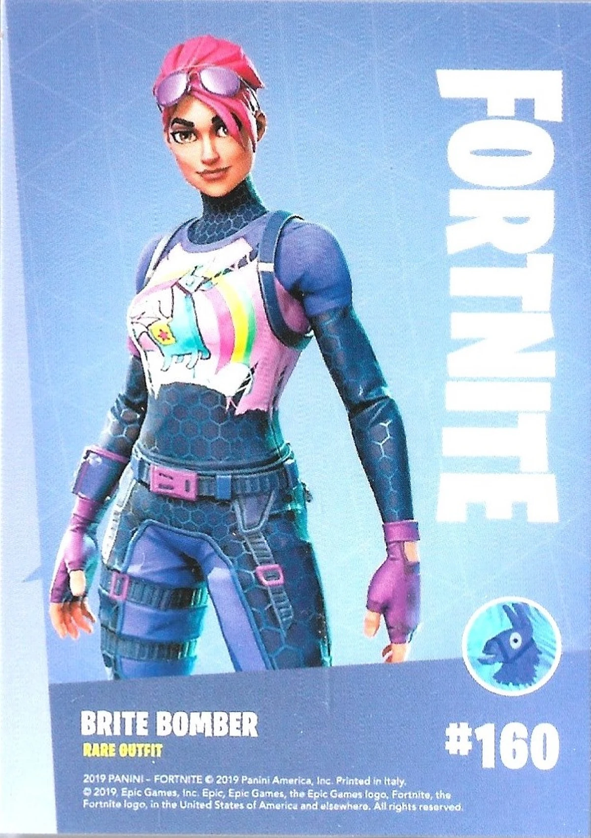 Brite Bomber #160 Unreleased Prototype — Series 1 Italy Print prototype card back