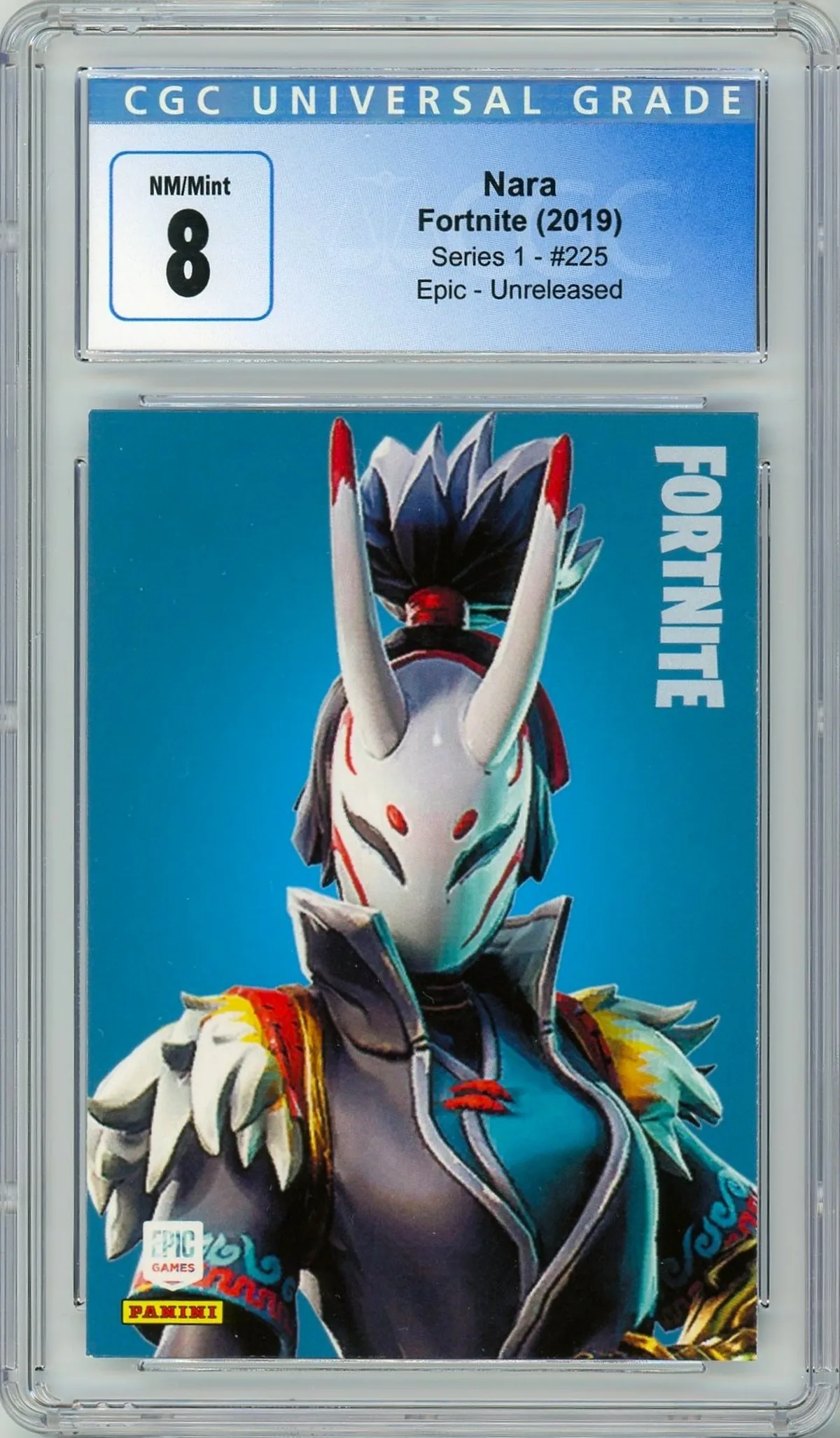 Enlarged transparent Epic Games logo on the Nara #225 Unreleased Prototype — Series 1 USA Print