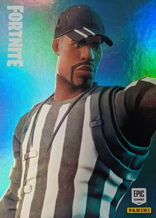 Striped Soldier Panini Fortnite trading card front