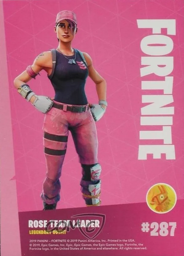 2019 Panini Fortnite Series 1 #287 Rose Team Leader — Holofoil trading card back