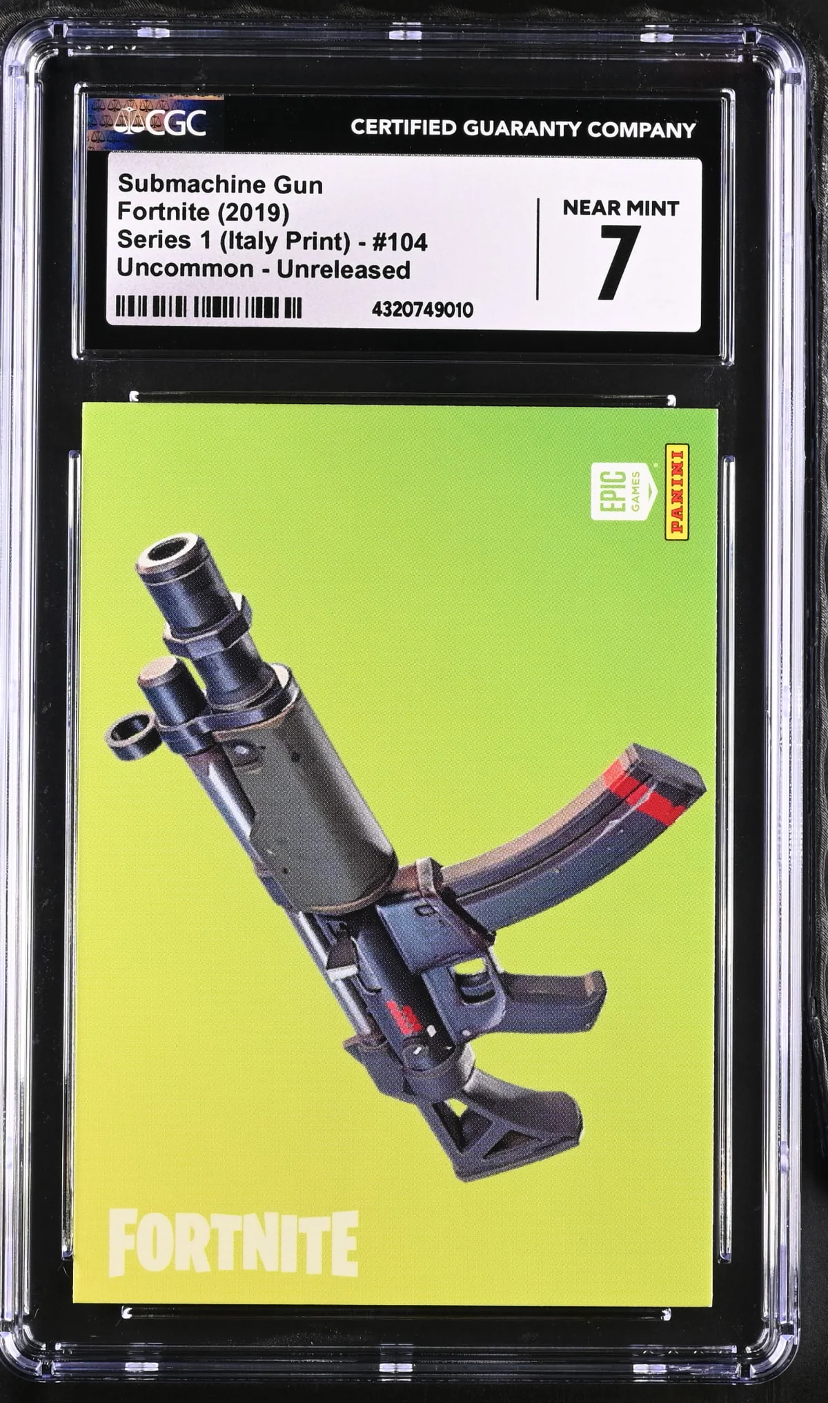 Submachine Gun #104 Unreleased Prototype — Series 1 Italy Print prototype card front