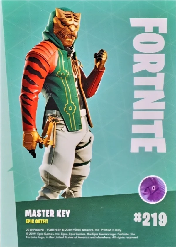 2019 Panini Fortnite Series 1 #219 Master Key — Holofoil trading card back