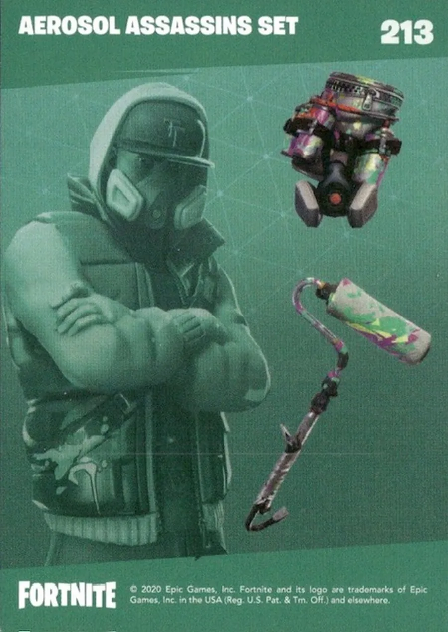 2020 Panini Fortnite Reloaded #213 Aerosol Assassins Set trading card back