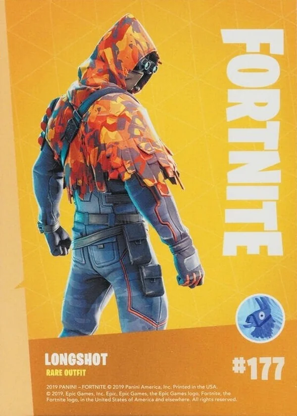2019 Panini Fortnite Series 1 #177 Longshot — Holofoil trading card back