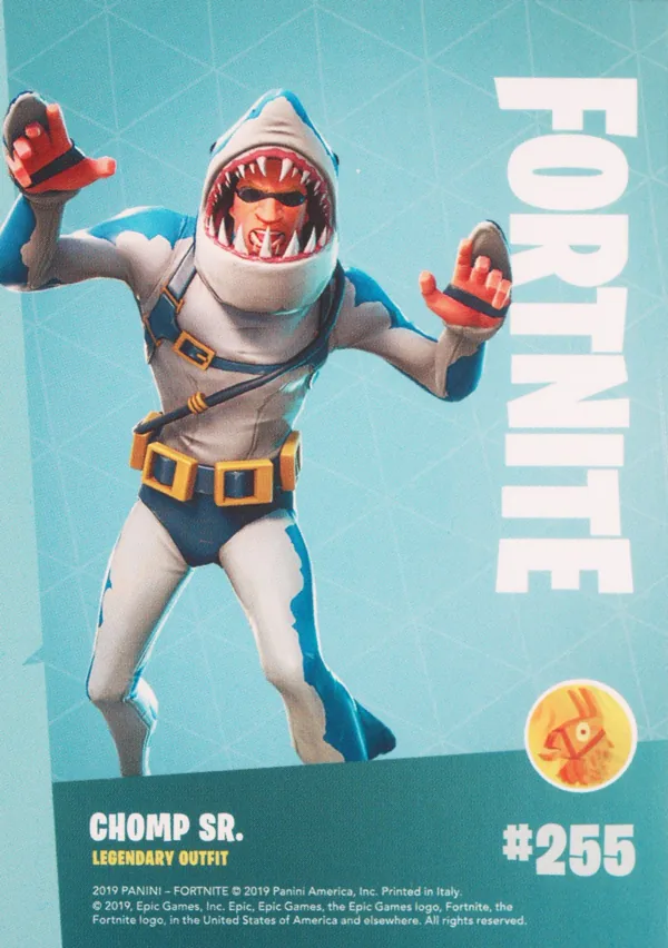 2019 Panini Fortnite Series 1 #255 Chomp Sr. — Holofoil trading card back
