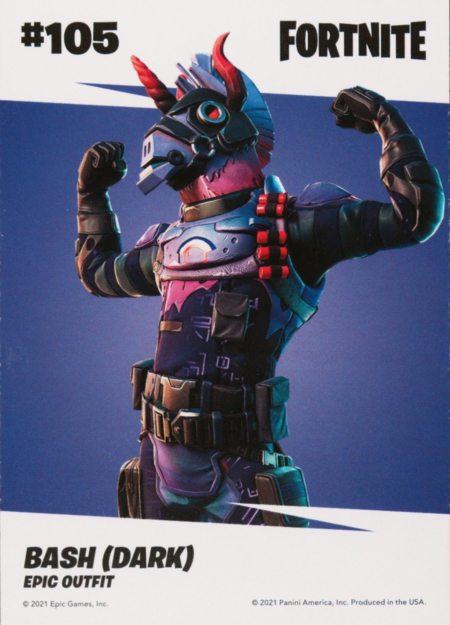 2021 Panini Fortnite Series 3 #105 Bash Dark — Laser trading card back