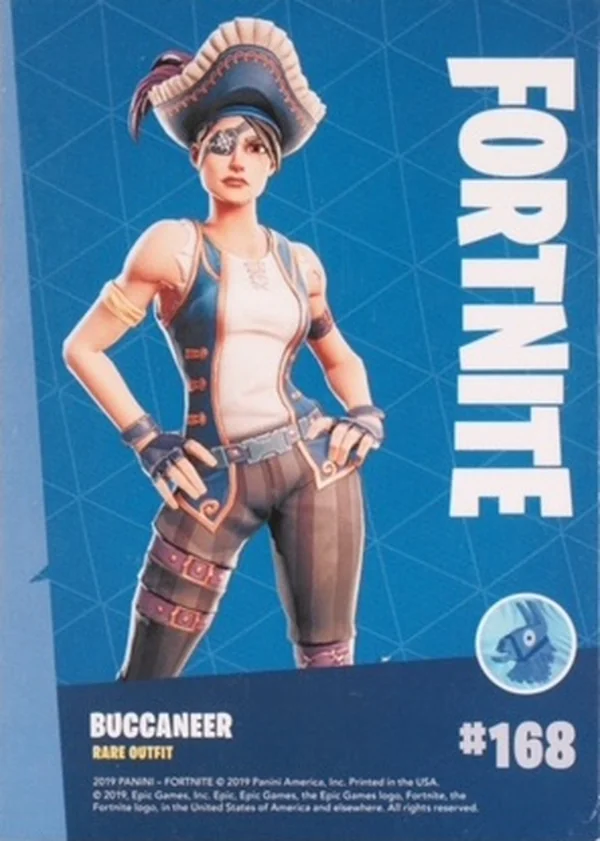 2019 Panini Fortnite Series 1 #168 Buccaneer — Holofoil trading card back