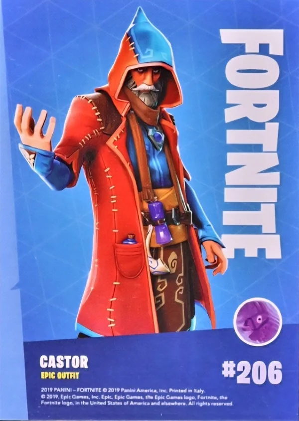 2019 Panini Fortnite Series 1 #206 Castor — Holofoil trading card back