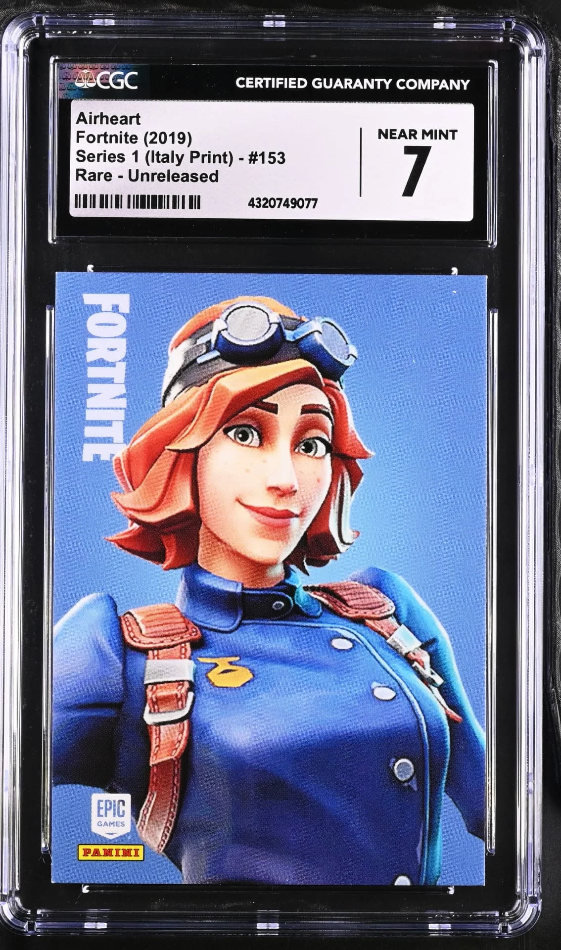 Enlarged transparent Epic Games logo on the Airheart #153 Unreleased Prototype — Series 1 Italy Print
